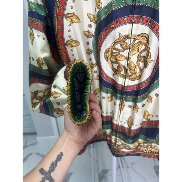 Gucci Mens BLOUSONMERMAID CIRCLE BOMBER ON TWILLGREEN/IVORY PRNT/MIX New - Picture 4 of 13